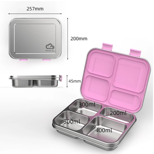 Stainless Steel Bento Lunch Box – 4 Compartments