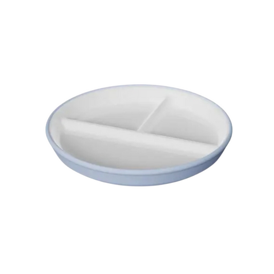 Porcelain Plate for Toddlers + Silicone Suction Lid | Non-Slip | BPA-Free | Dishwasher & Microwave Safe
