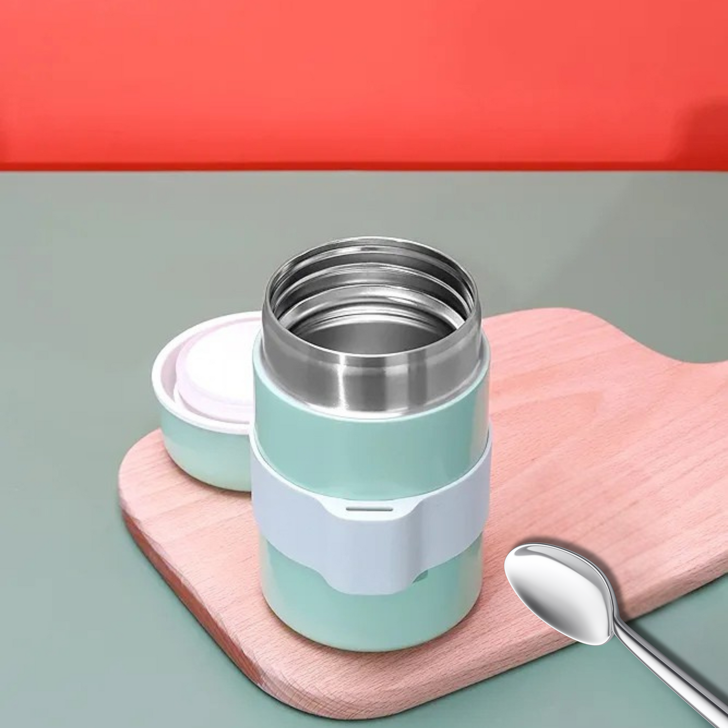 Kids Insulated Food Jar with Spoon – Stainless Steel, Leakproof & Portable 400 ml