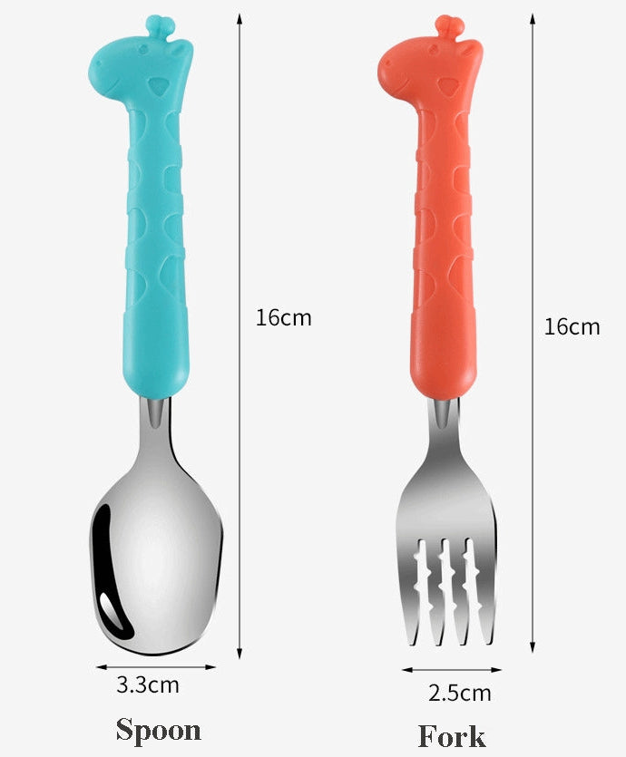 Little Giraffe Kids Cutlery Set (2-Piece) + Travel Case