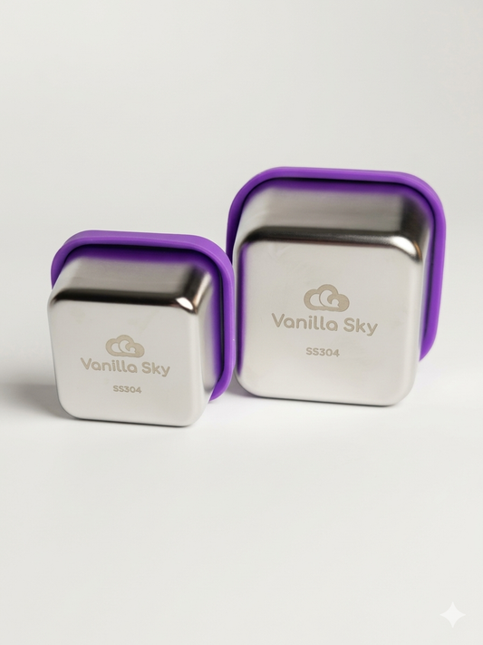 Stainless Steel Snack Containers - Leak Proof- Set (60ml + 180ml)