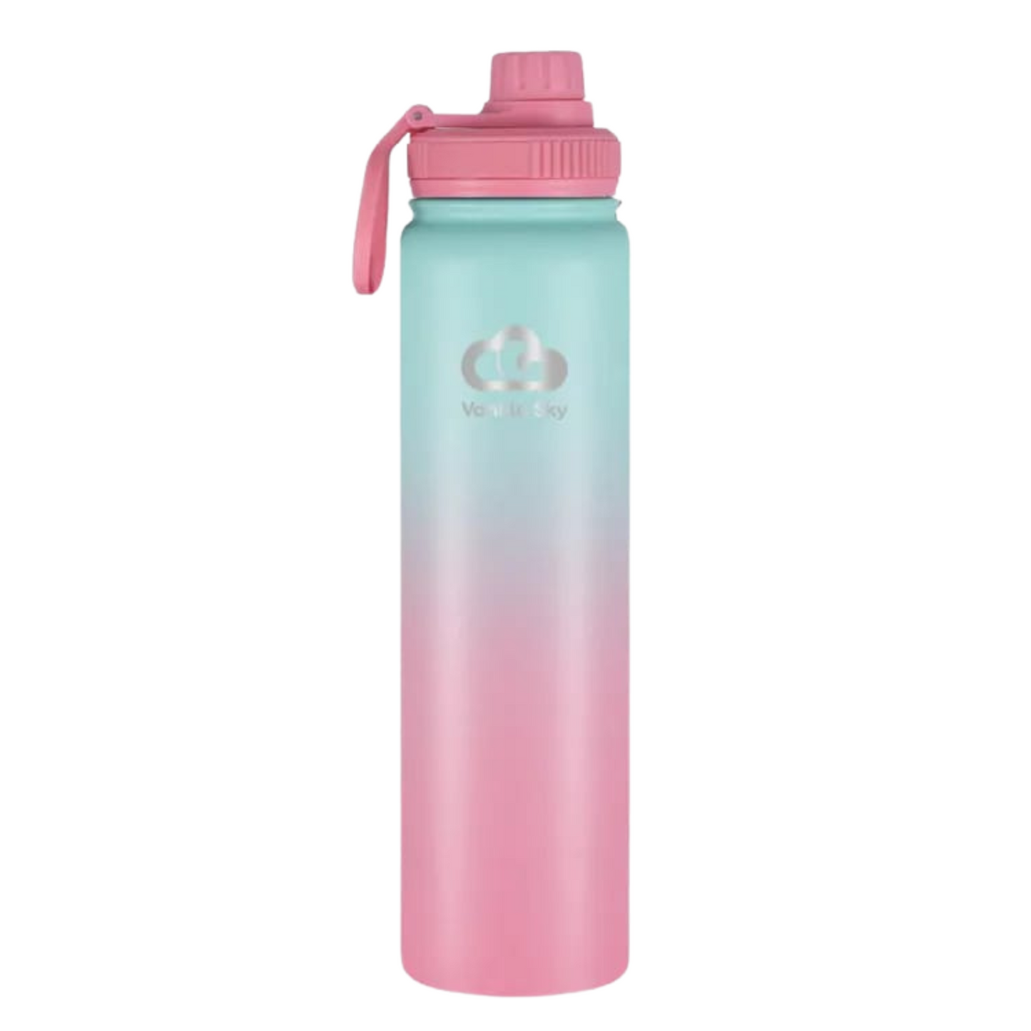 750 ml Stainless Steel Insulated Bottle – Leak-Proof, Double wall with additional Straw Lid, Brush & Silicone Boot