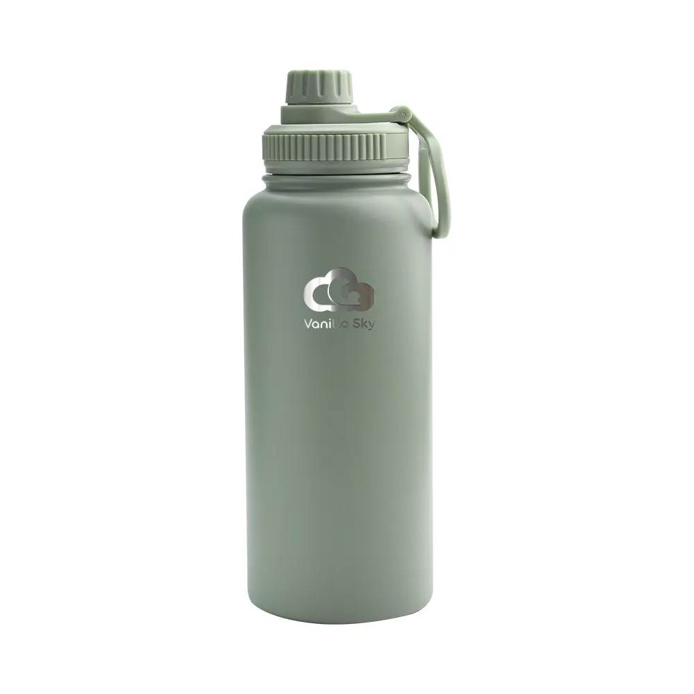 950 ml Insulated Stainless Steel Bottle - 2 Lids & Silicone Boot Included