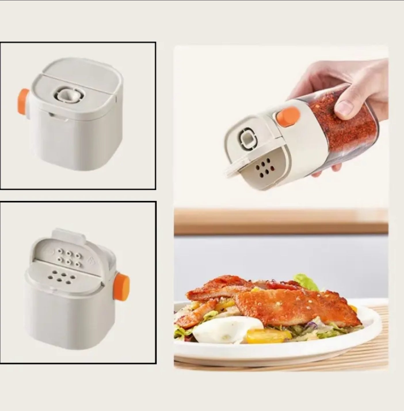 Metering Salt Shaker Push Type 0.5g Per Push – Glass Salt Dispenser, Sugar Bottle & Spice Jar for Cooking