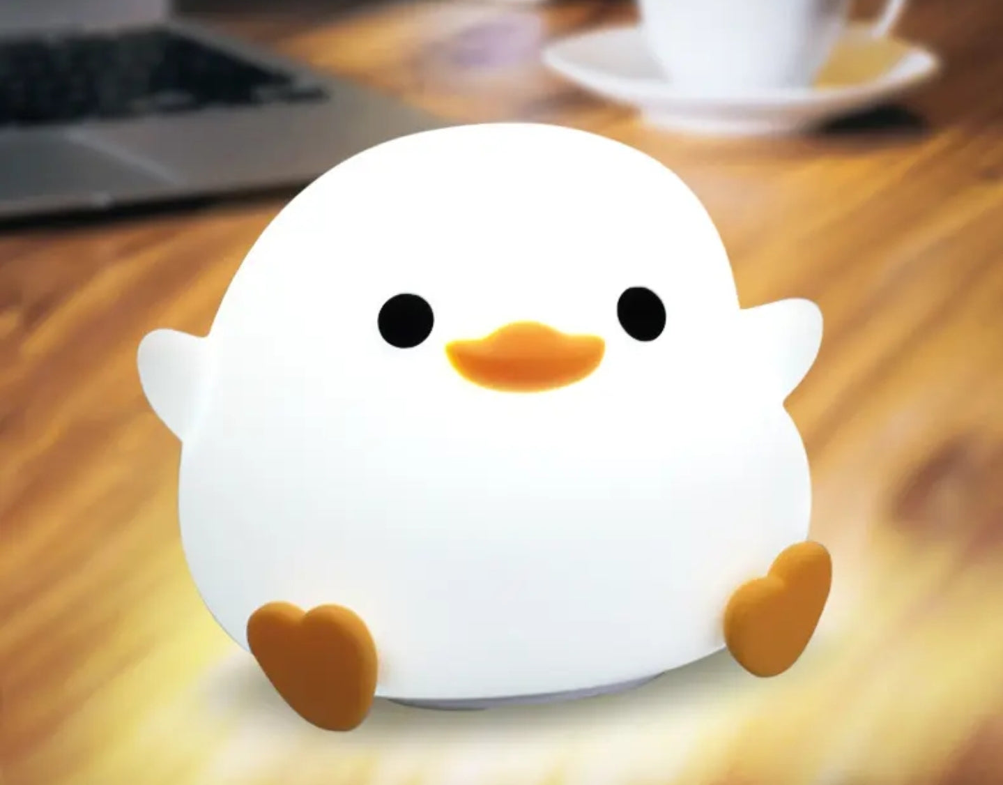 Cute Duck Silicone LED Night Light – Soft, Rechargeable Touch Lamp for Kids & Babies