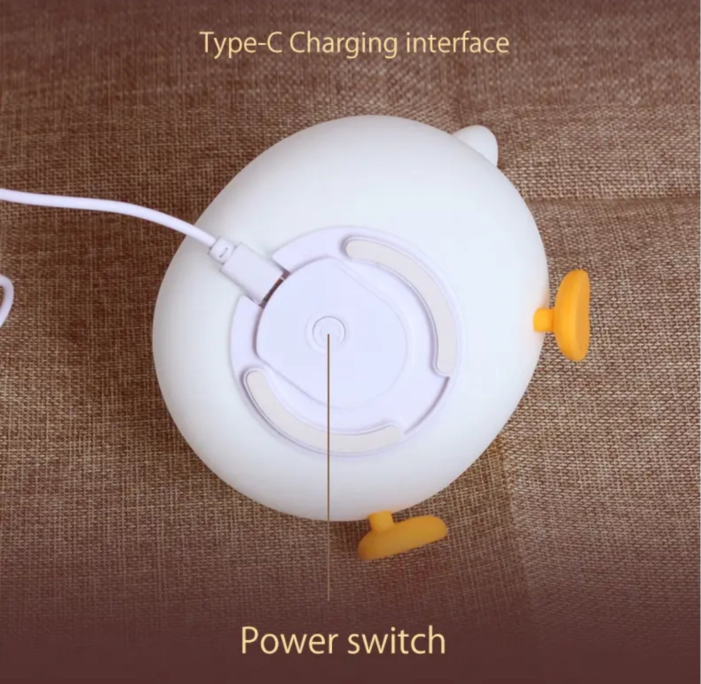 Cute Duck Silicone LED Night Light – Soft, Rechargeable Touch Lamp for Kids & Babies
