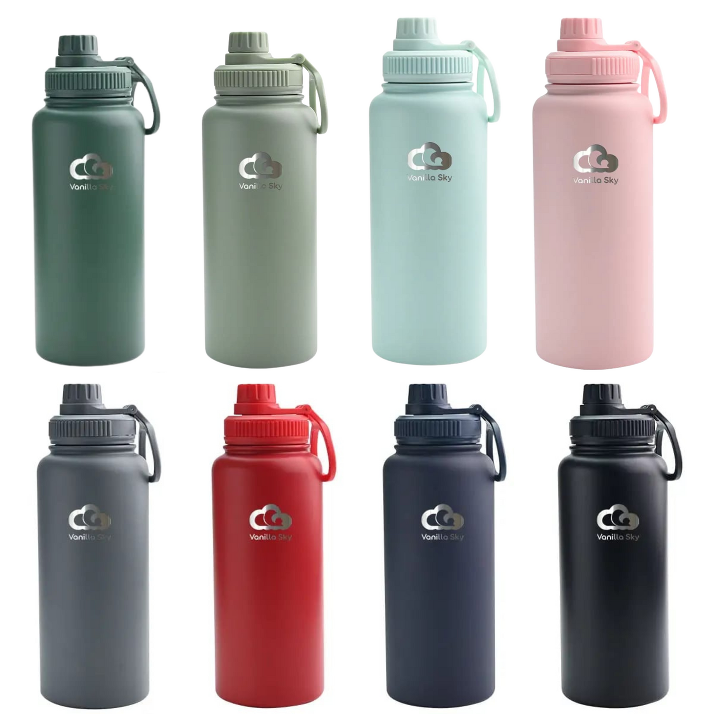 950 ml Insulated Stainless Steel Bottle - 2 Lids & Silicone Boot Included