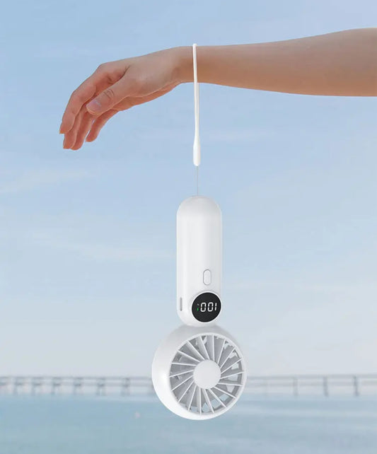 Mini Handheld Fan – USB Rechargeable with Digital Display, 3-Speed, Ultra Portable for Purse or Travel