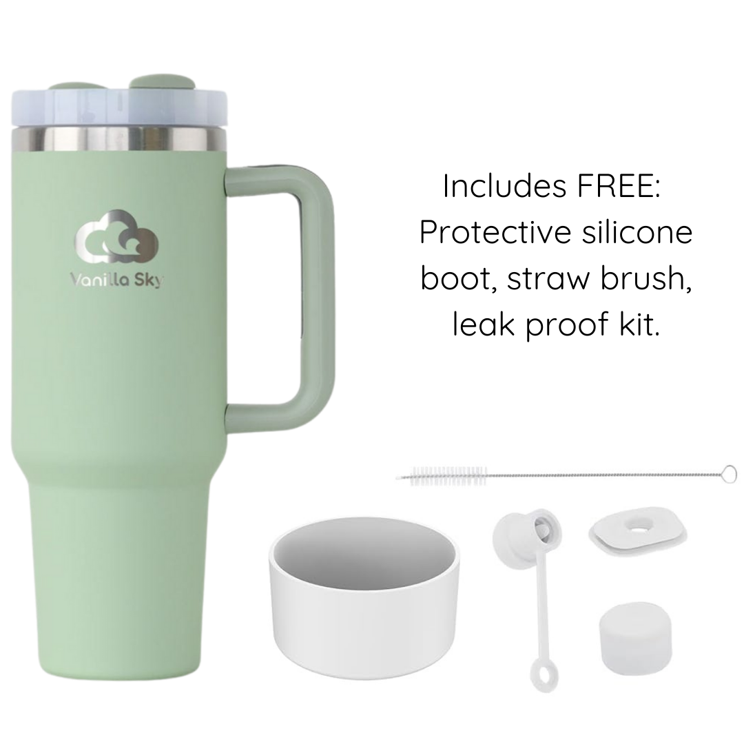 Insulated Stainless Steel Tumbler - 1200ml (40oz) with silicone boot