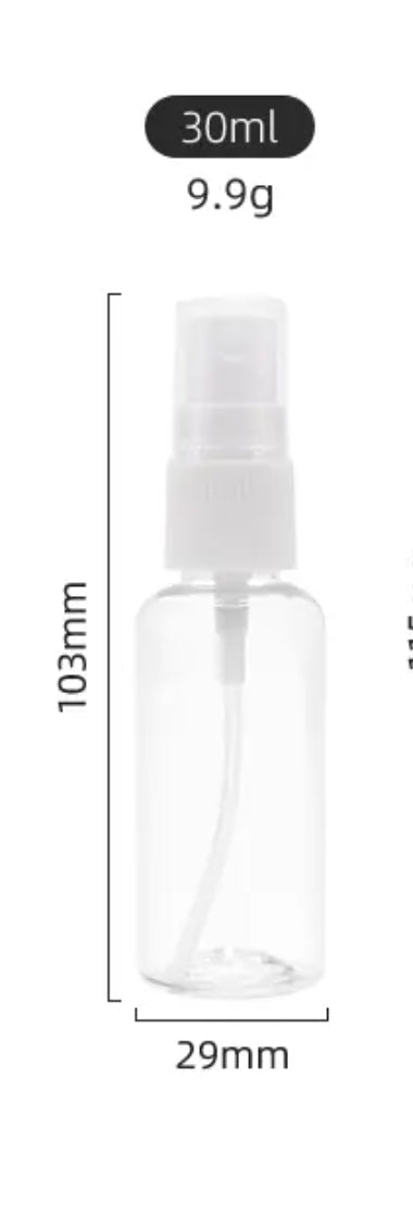 Refillable Fine Mist Spray Bottle – Compact & Leakproof Travel Size 30 ml