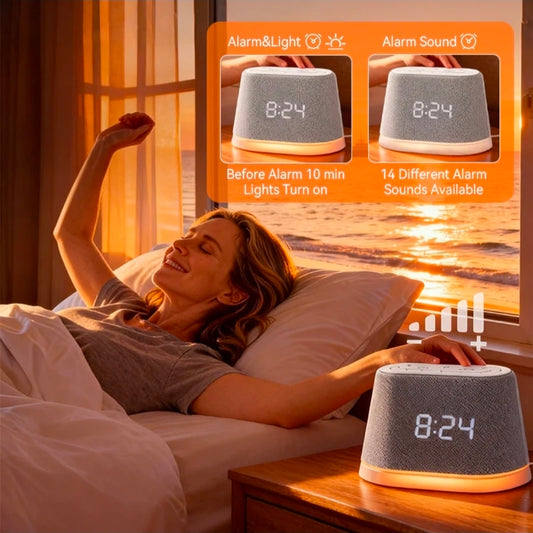 Smart Alarm Clock with White Noise Machine & Bluetooth Speaker