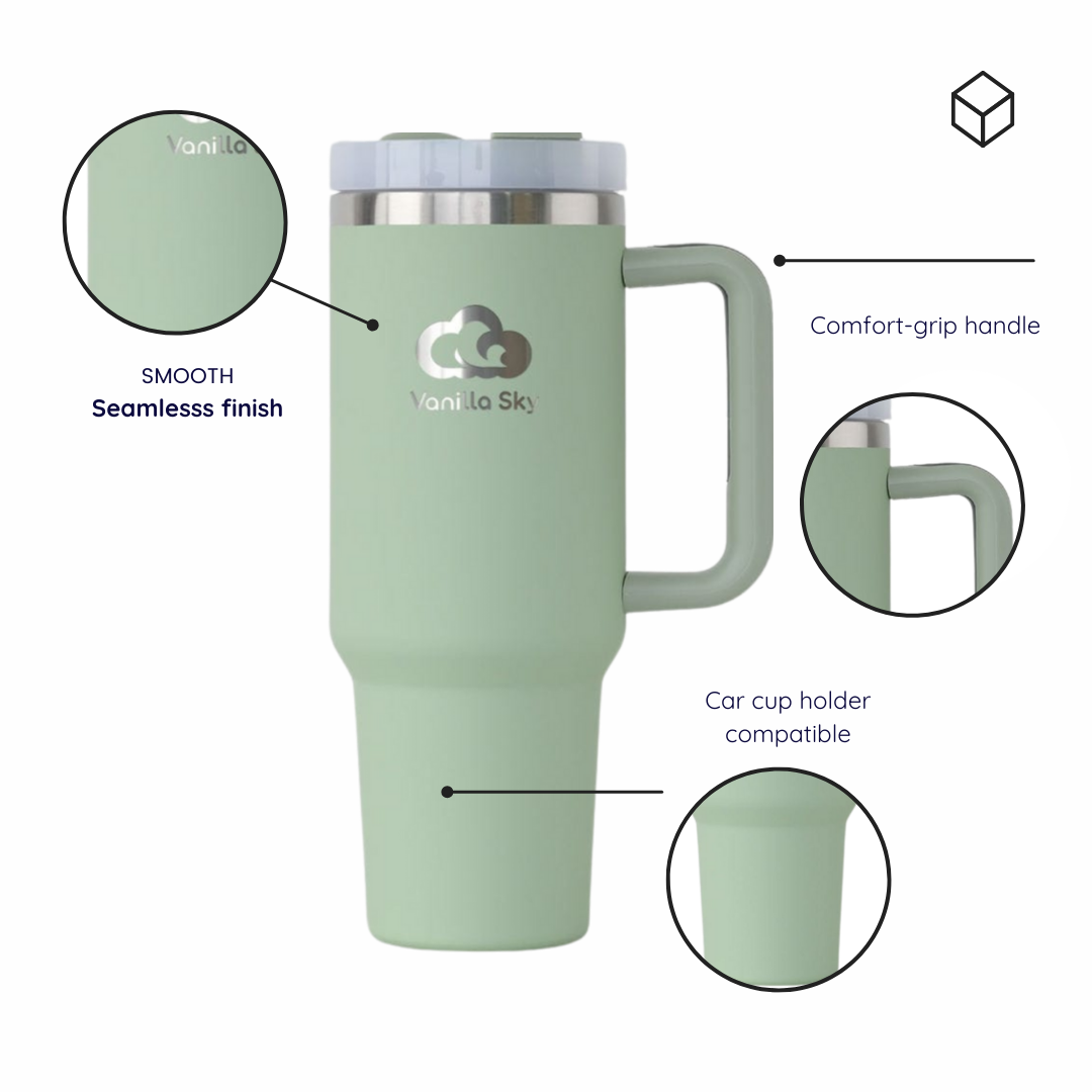 Insulated Stainless Steel Tumbler - 1200ml (40oz) with silicone boot