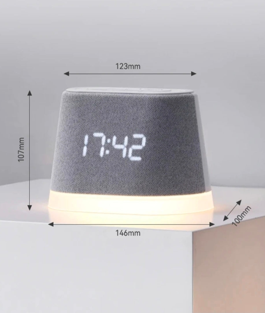 Multi-Functional Smart Alarm Clock with Bluetooth Speaker & White Noise Machine – Dual Alarm, Sunrise Night Light, Sleep Sound Machine for Bedroom & Living Room Decor