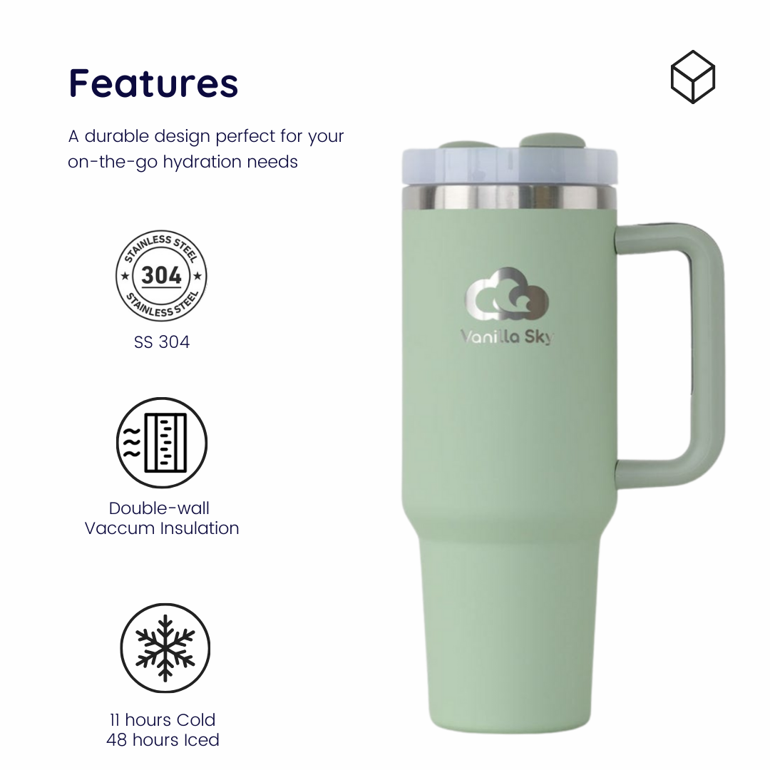 Insulated Stainless Steel Tumbler - 1200ml (40oz) with silicone boot