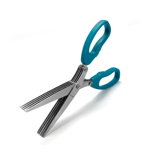 Multi-Blade Herb Scissors – 5 Stainless Steel Blades, Ergonomic Handles