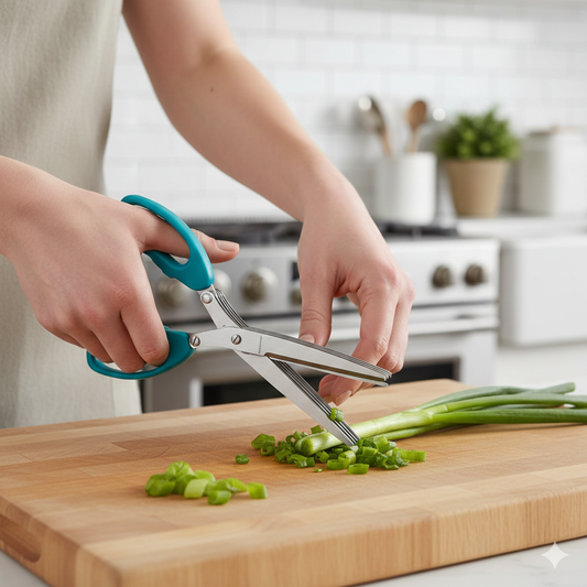 Multi-Blade Herb Scissors – 5 Stainless Steel Blades, Ergonomic Handles