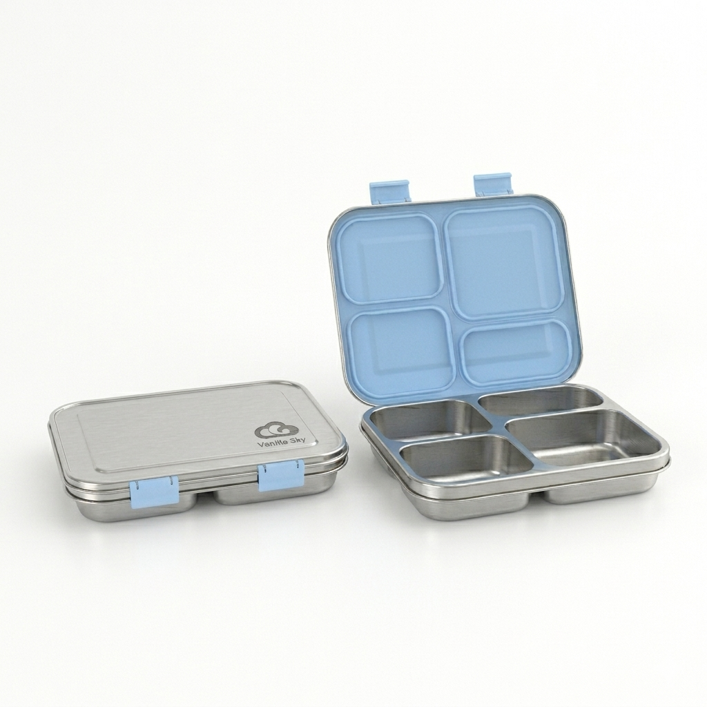 Stainless Steel Bento Lunch Box – 4 Compartments