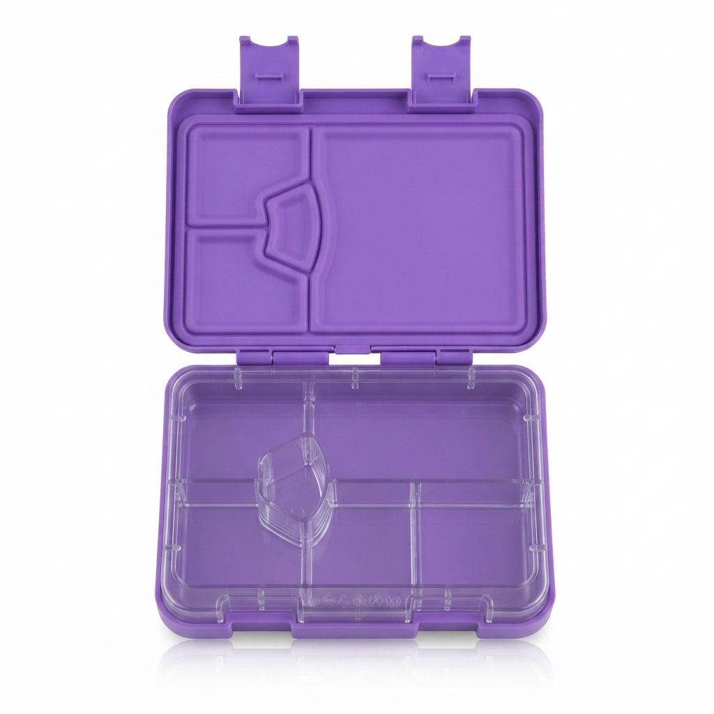 880ml Kids Bento Lunch Box – Durable Plastic, Tritan Tray & Silicone Seal