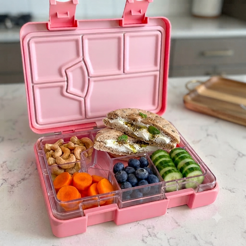 880ml Kids Bento Lunch Box – Durable Plastic, Tritan Tray & Silicone Seal