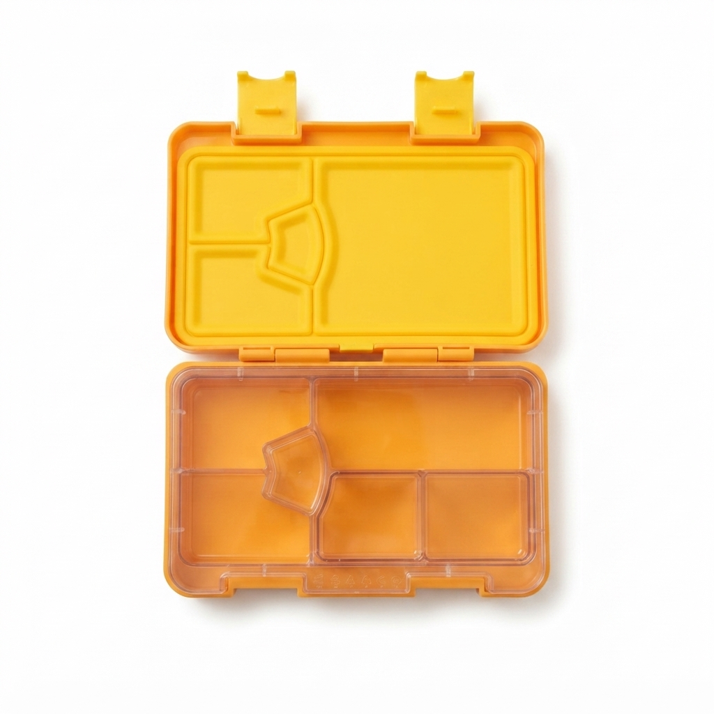 880ml Kids Bento Lunch Box – Durable Plastic, Tritan Tray & Silicone Seal