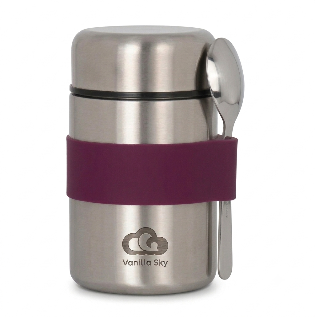 Kids Insulated Food Jar with Spoon – Stainless Steel, Leakproof & Portable 400 ml