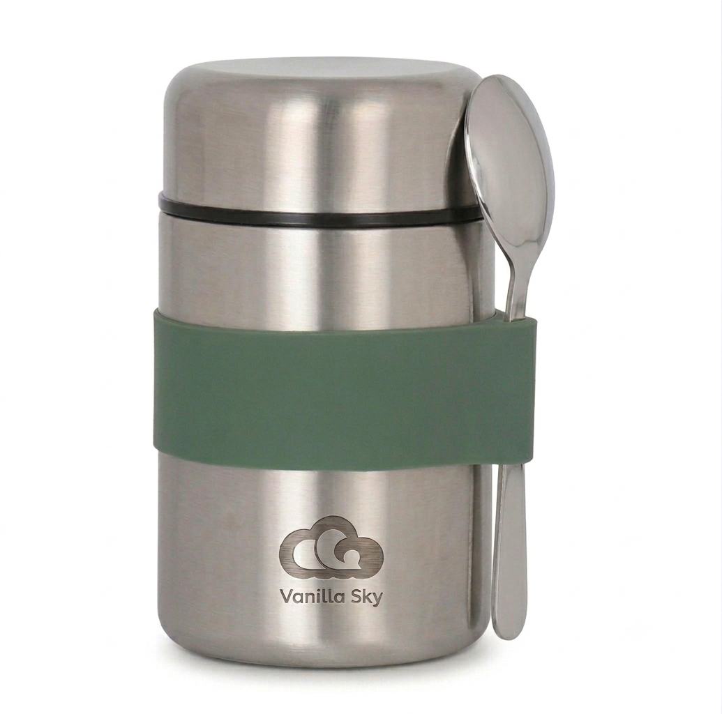 Kids Insulated Food Jar with Spoon – Stainless Steel, Leakproof & Portable 400 ml