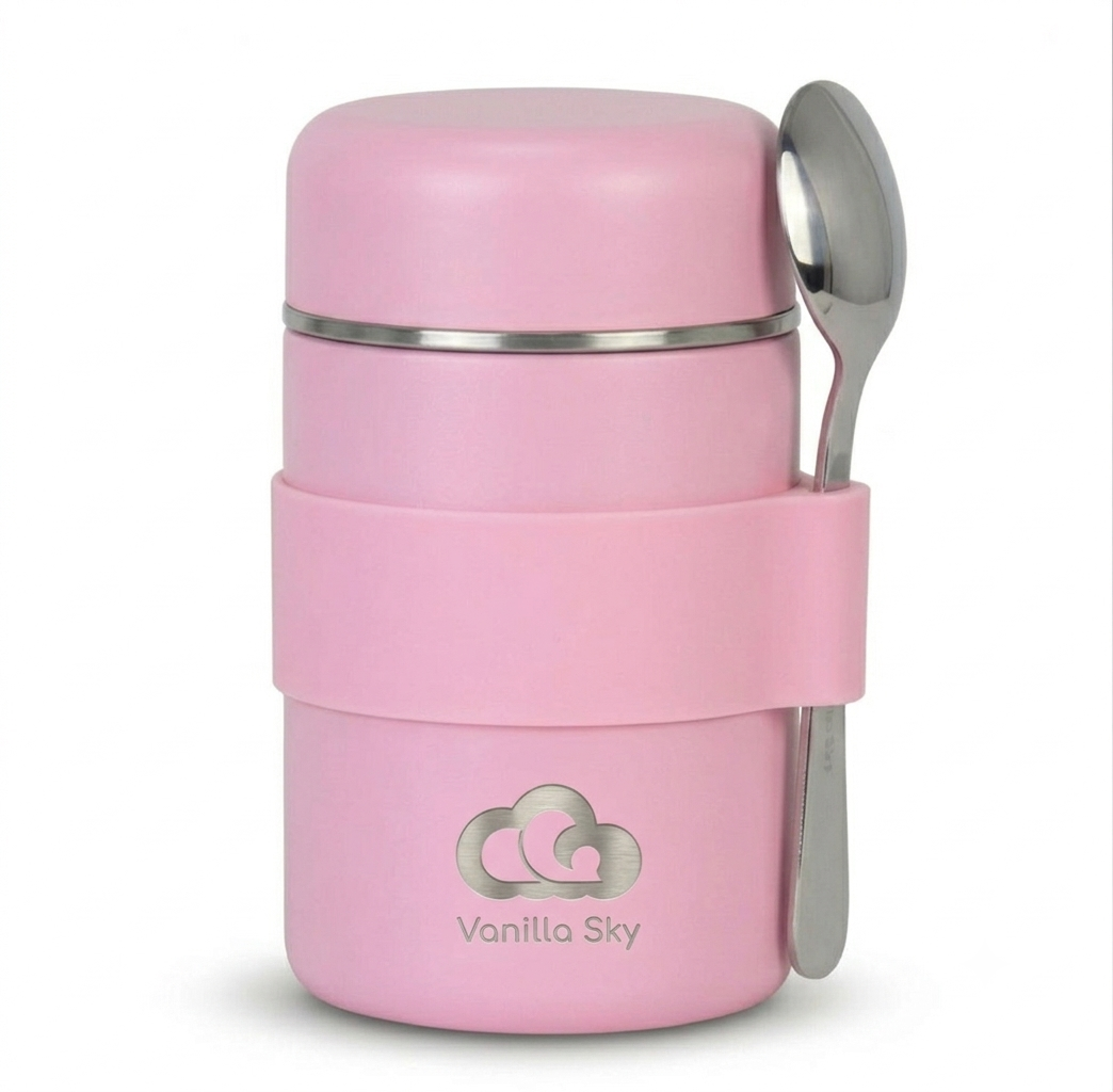 Kids Insulated Food Jar with Spoon – Stainless Steel, Leakproof & Portable 400 ml