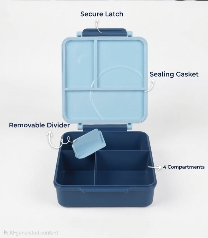 Bento Lunch Box with Insulated Food Jar – Pink & Blue