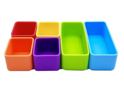 Silicone Lunch Box Dividers – 2-Piece Set (Square & Rectangular) for Organized Meals