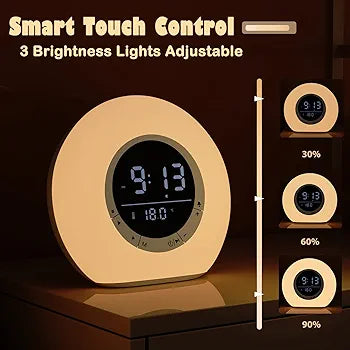 3-in-1 Night Light Clock with Bluetooth Speaker