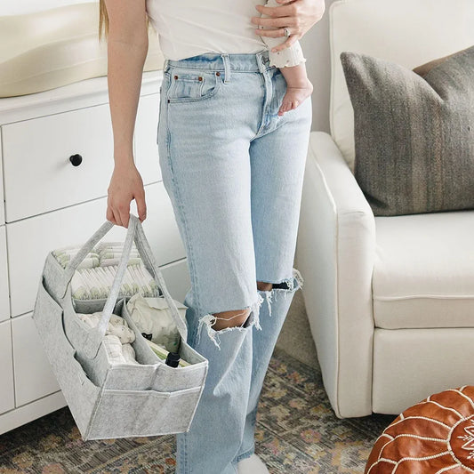 🧺 BabyNook™ Portable Diaper Caddy – 38 cm Organizer