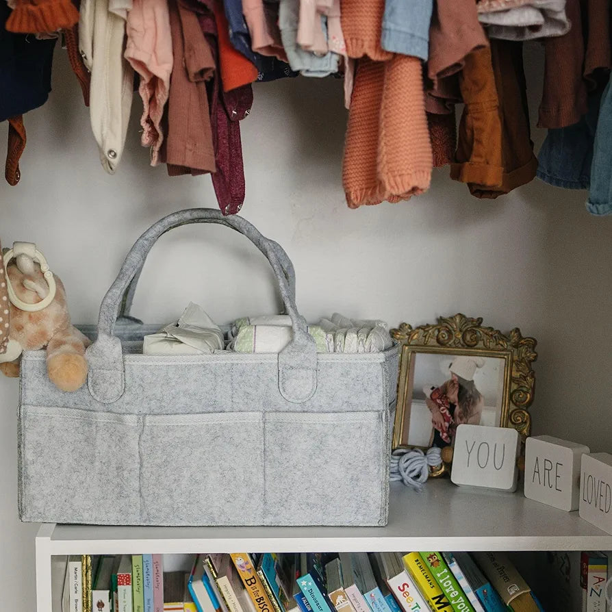 🧺 BabyNook™ Portable Diaper Caddy – 38 cm Organizer
