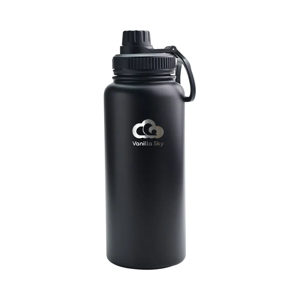 1L Stainless Steel Double Wall Insulated Vacuum Flask - BPA-Free & Durable with free silicone boot