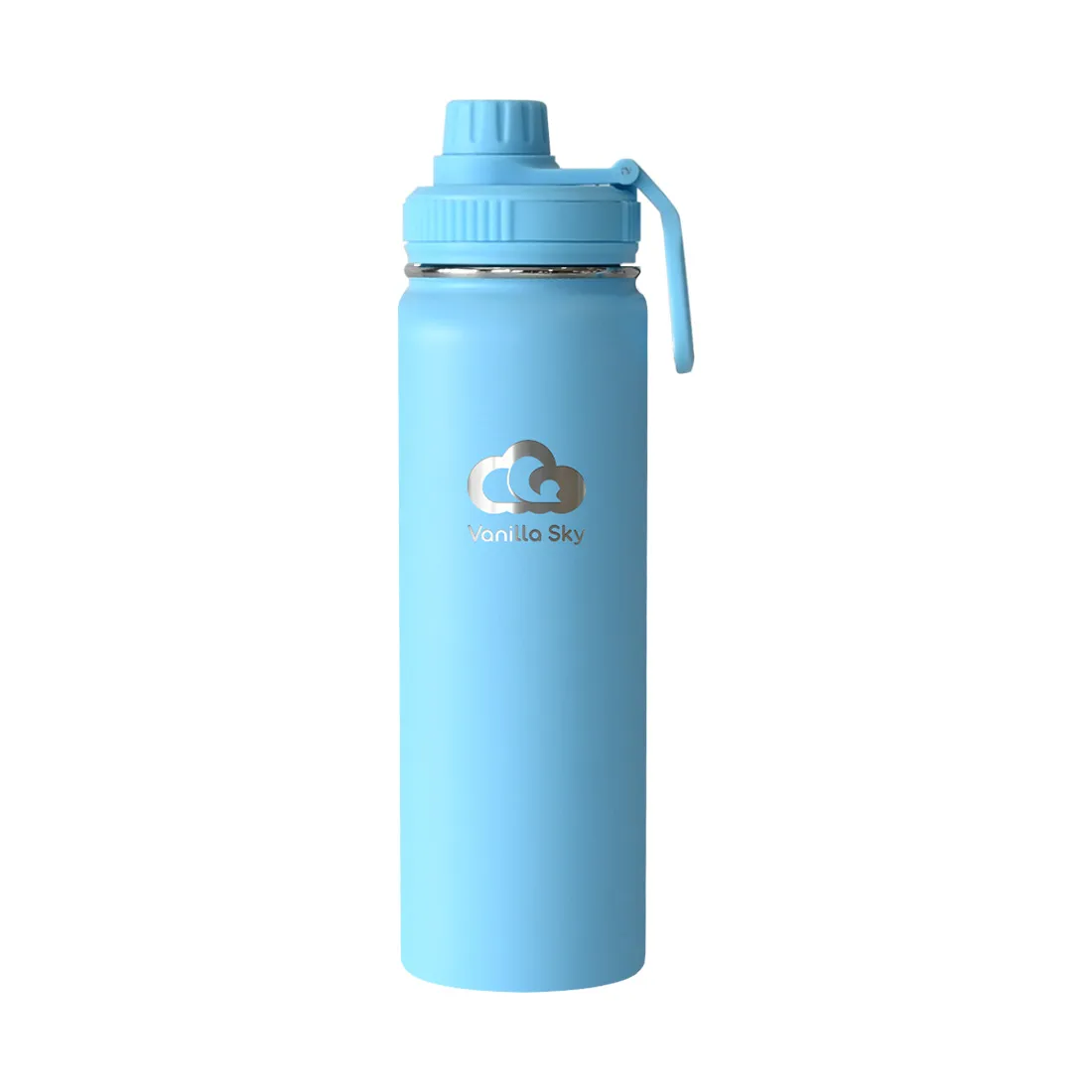 650 ml - Sunny Skies - Stainless Steel Bottle with Colorful Loop Lid