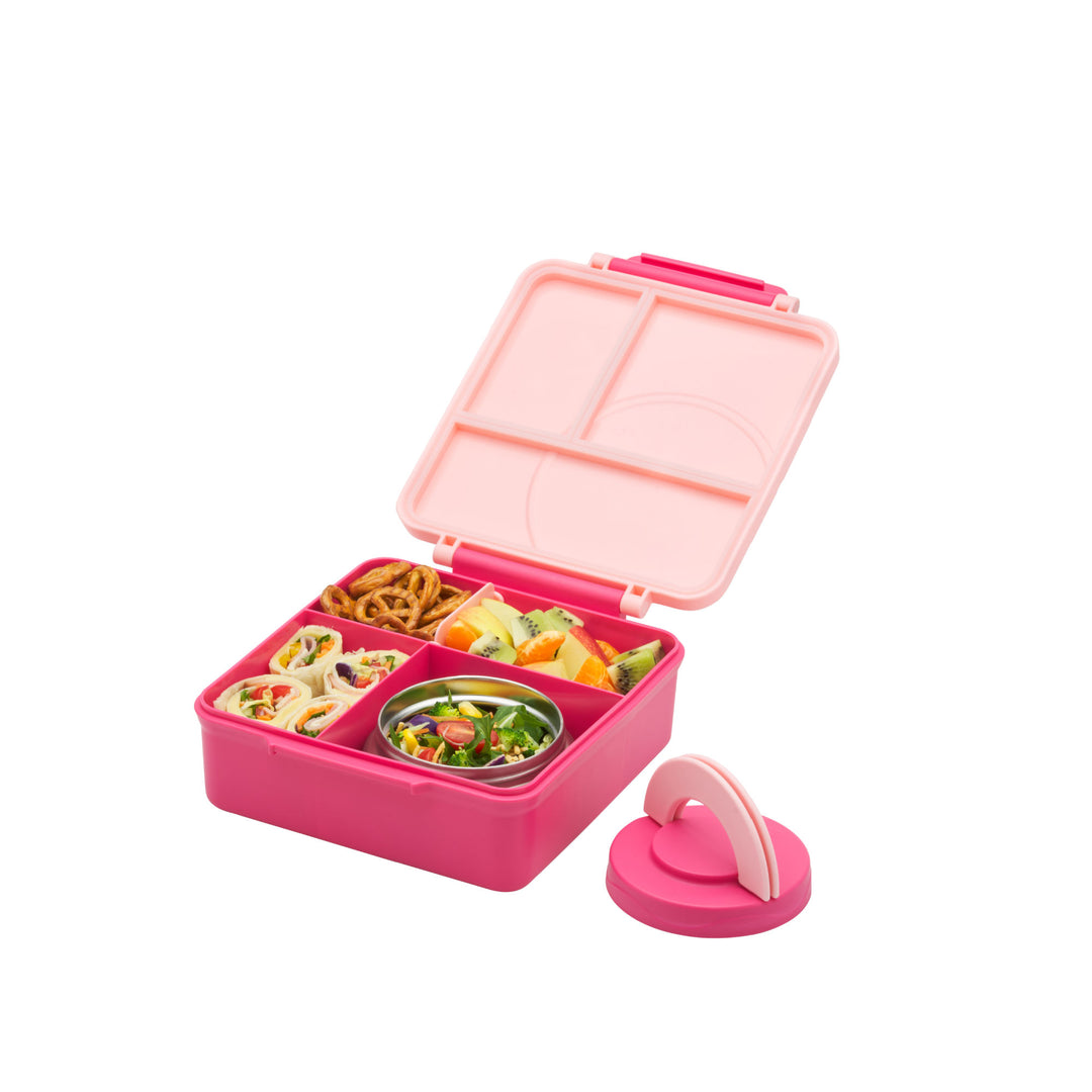 Bento Lunch Box with Insulated Food Jar – Pink & Blue