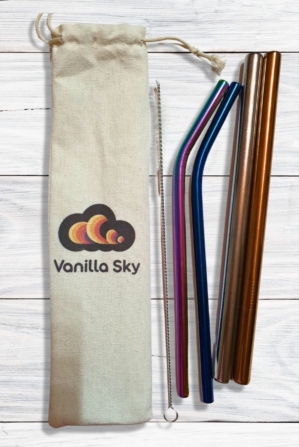 Set of Stainless Steel Straws - SS 18/10-