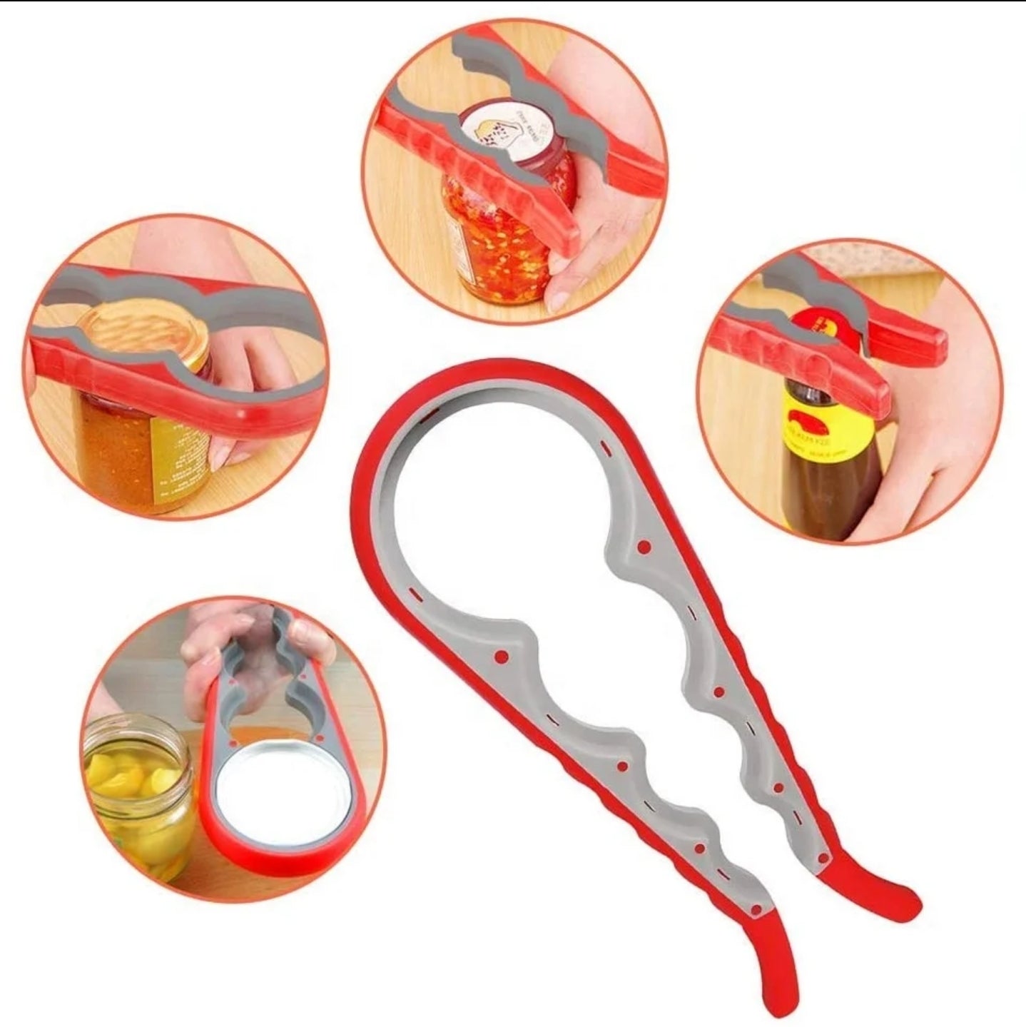 4 in 1 Multi Purpose rubber Jar Opener