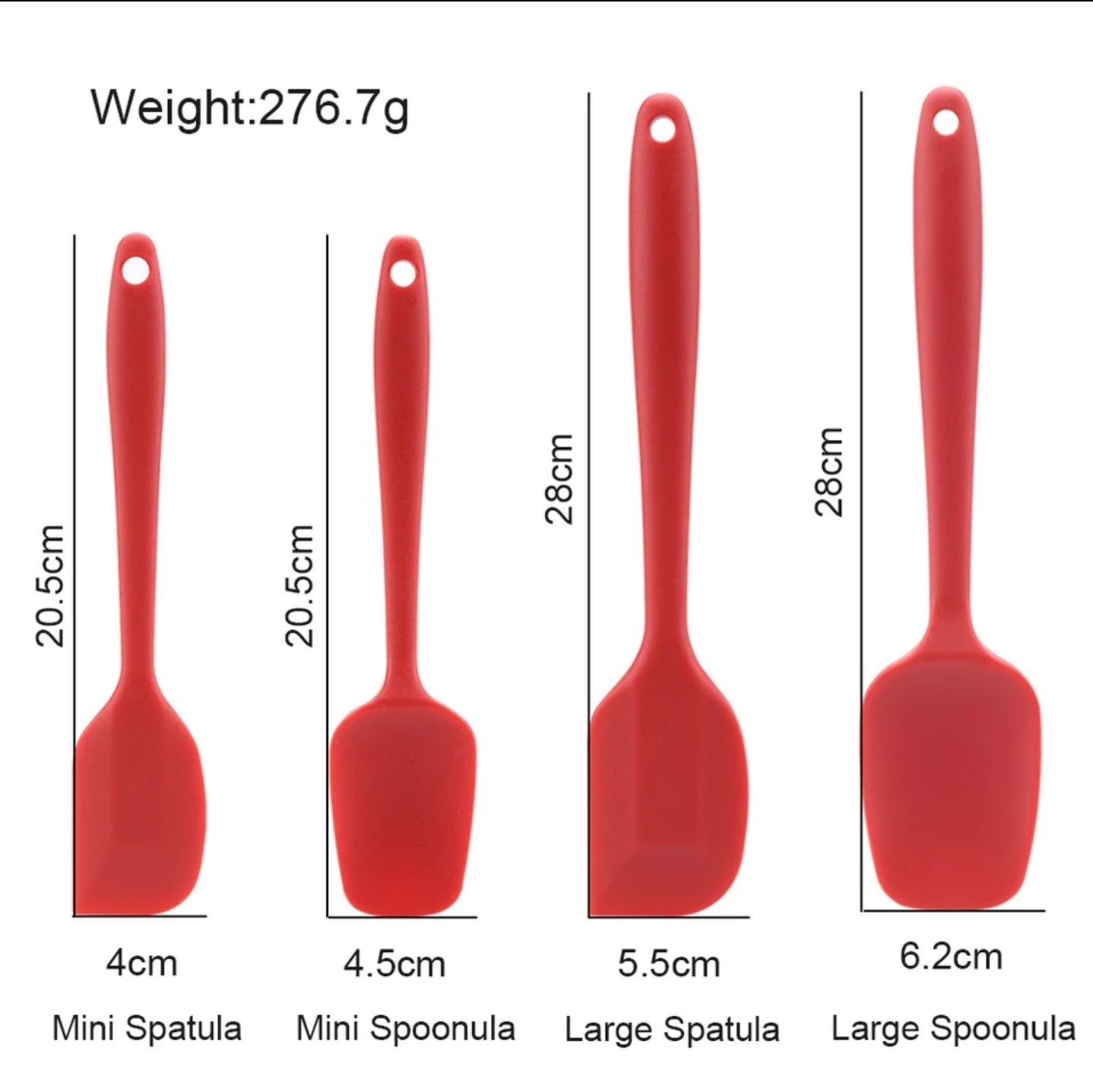 Heat-Resistant Non-Stick 4-Piece Silicone Spatula Set