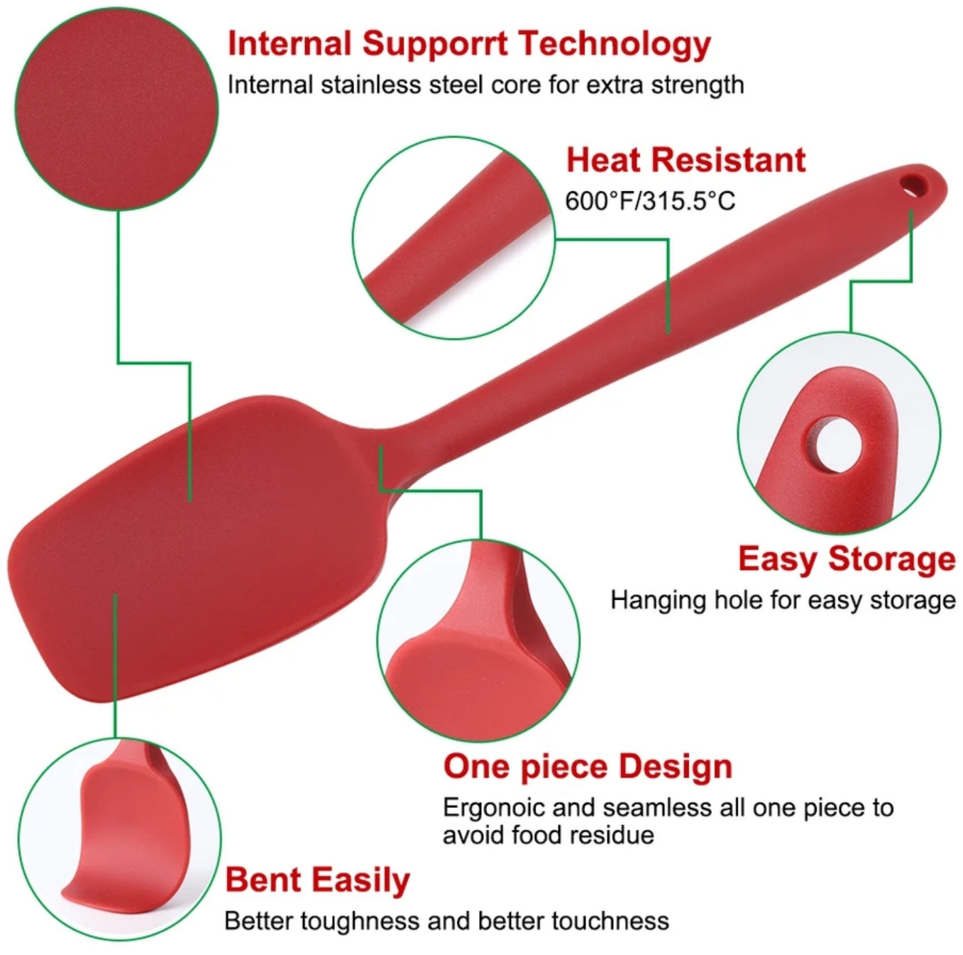 Heat-Resistant Non-Stick 4-Piece Silicone Spatula Set