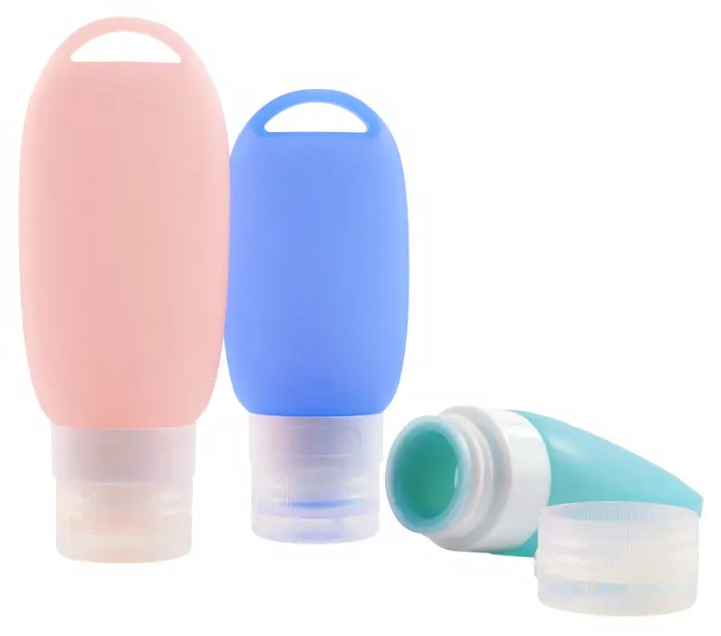 3/4 Travel Pack Portable & Extendable Leakproof Silicone Bottles - Refillable, Food Grade, Durable