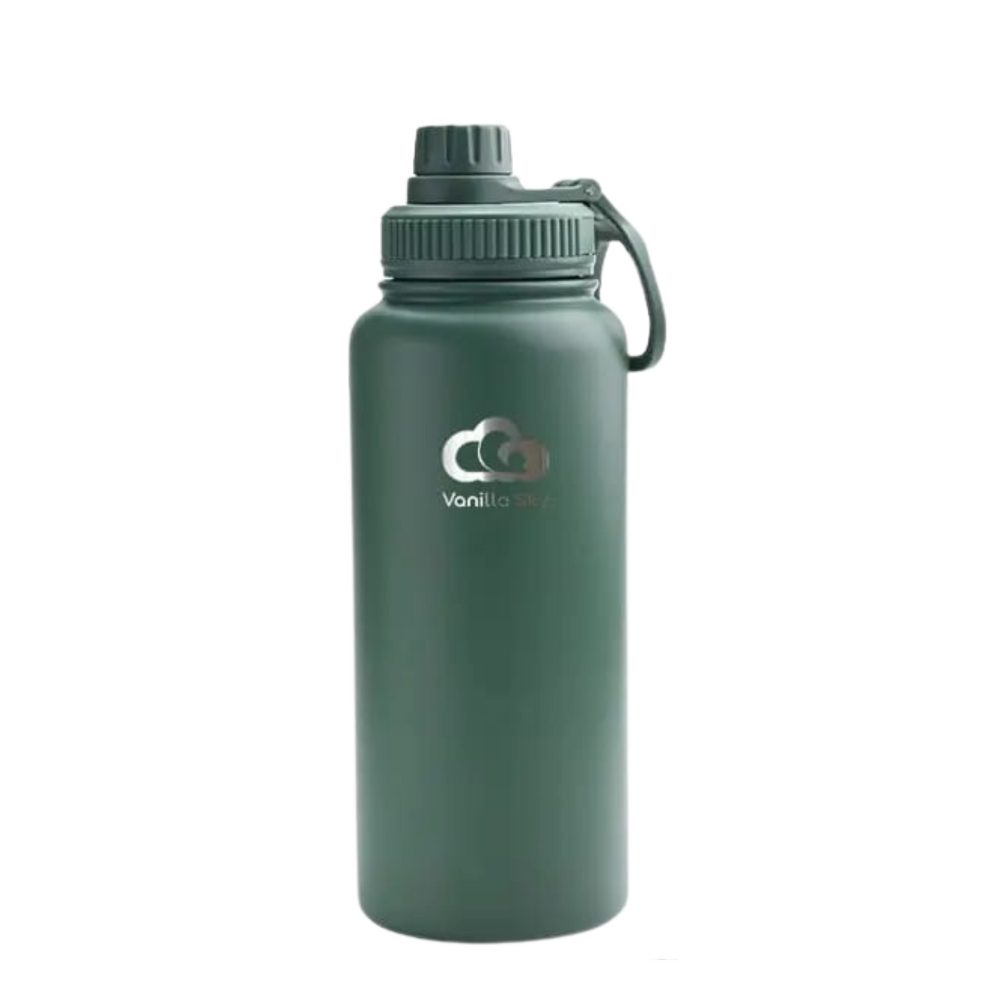 1L Insulated Stainless Steel Bottle - 2 Lids & Silicone Boot Included