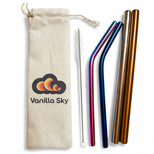 Set of Stainless Steel Straws - SS 18/10-