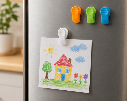 3-Piece Colorful Magnetic Bag Sealing Clips | Refrigerator Memo & Snack Clamps