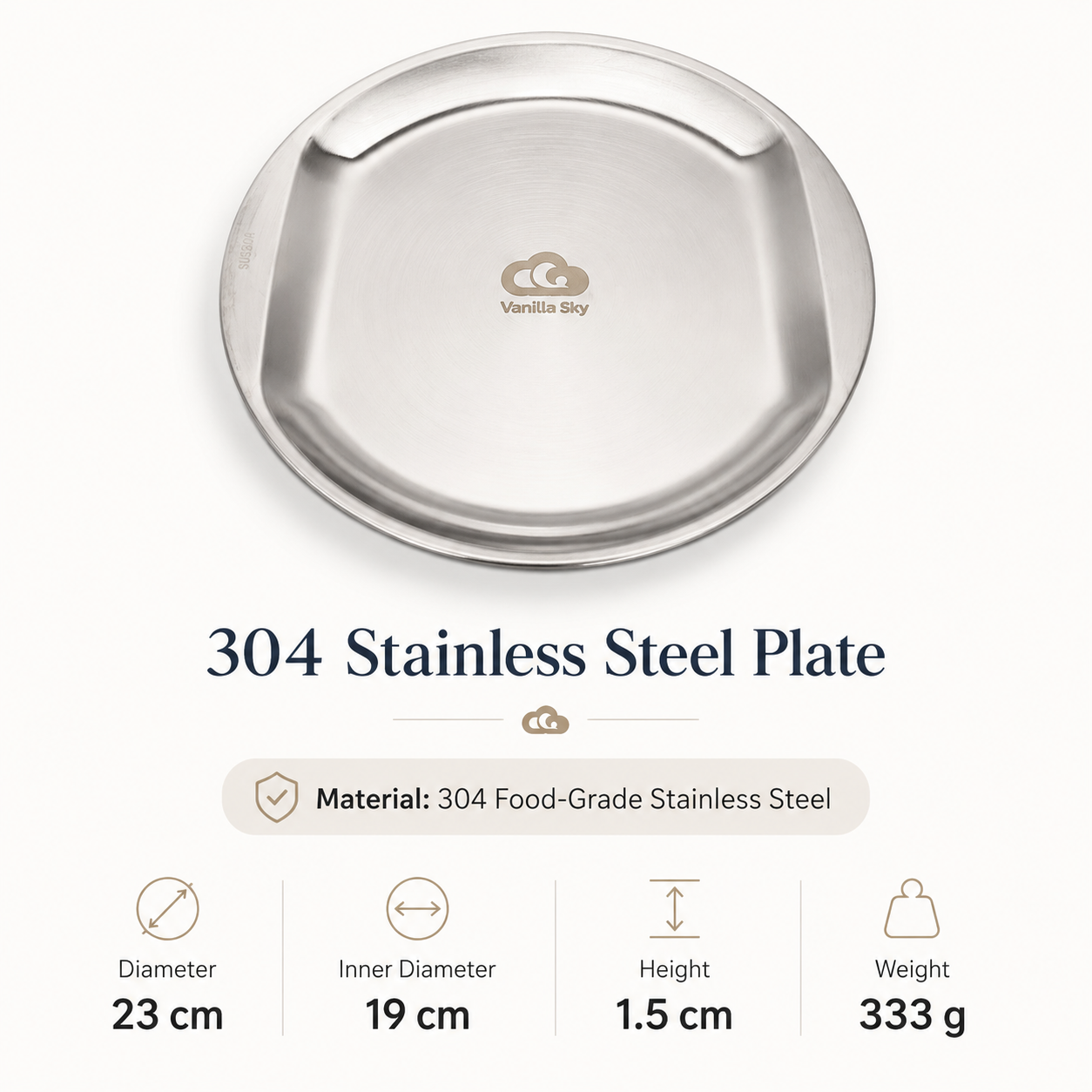 Classic Steel Dish - Premium 304 Stainless Steel