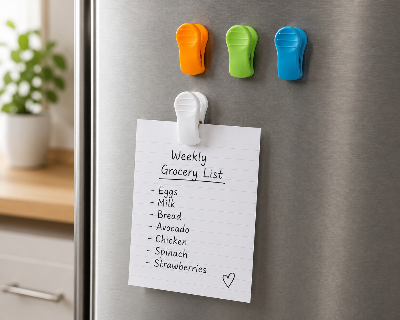 3-Piece Colorful Magnetic Bag Sealing Clips | Refrigerator Memo & Snack Clamps