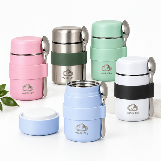 Kids Insulated Food Jar with Spoon – Stainless Steel, Leakproof & Portable 400 ml
