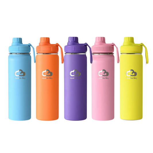 650 ml - Sunny Skies - Stainless Steel Bottle with Colorful Loop Lid