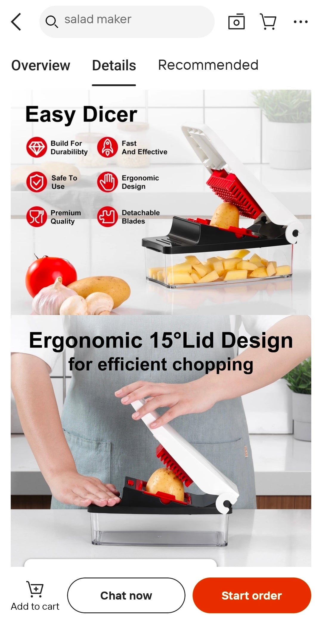 Premium Vegetable Chopper & Easy Dicer | 7mm & 14mm Multi-Blade Salad Maker