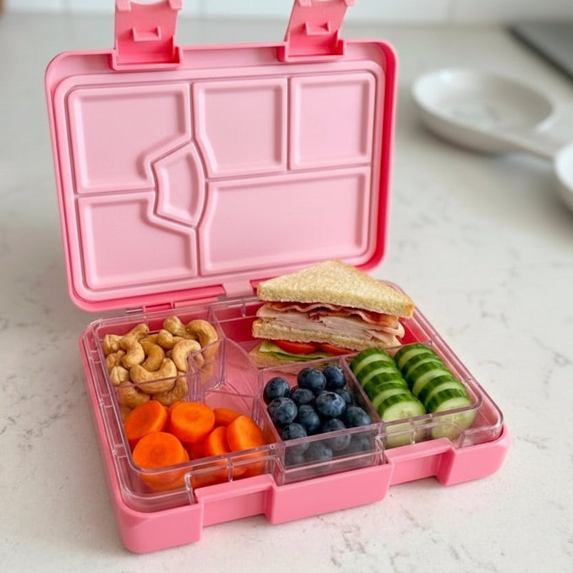 880ml Kids Bento Lunch Box – Durable Plastic, Tritan Tray & Silicone Seal
