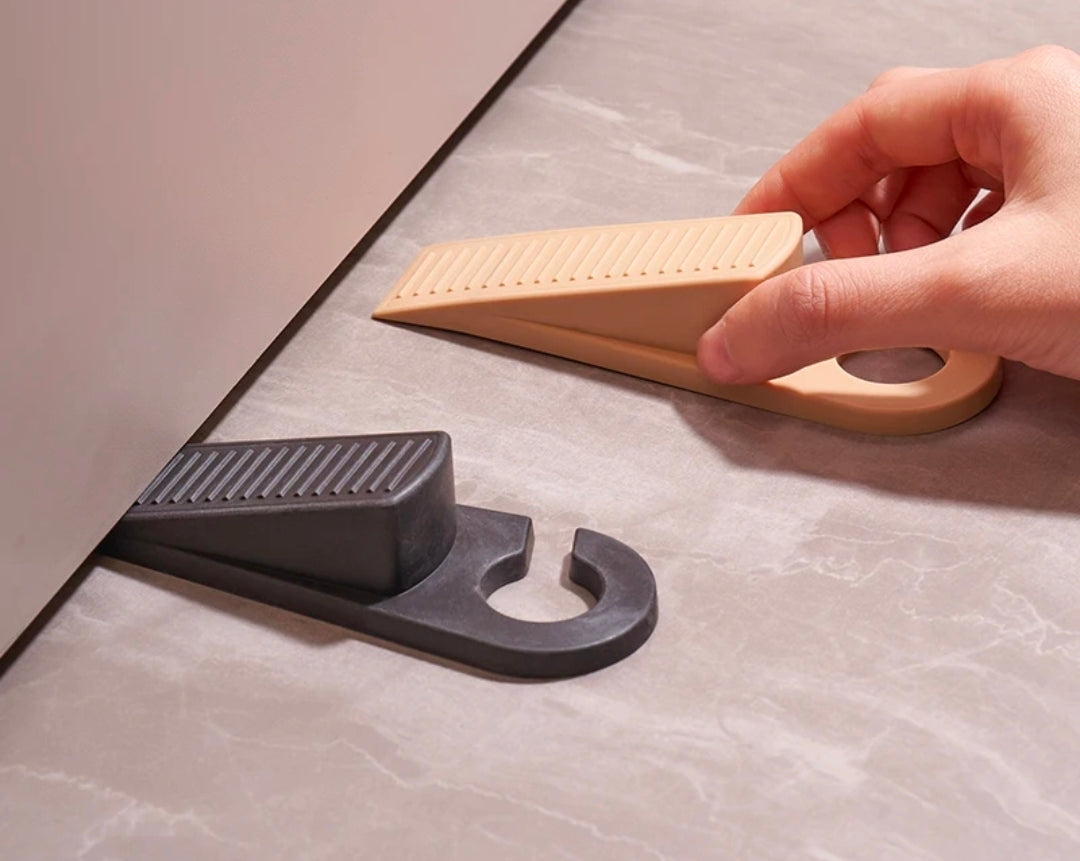 Heavy-Duty Silicone Door Stopper Wedge | Windproof Anti-Slip Door Gap Blocker 2 pcs set